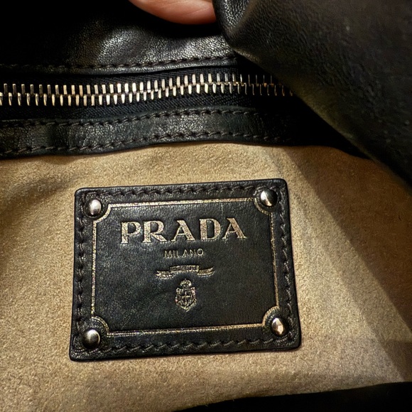 Authentic PRADA Black and Gray Camouflage Handbag and Crossbody - Picture 5 of 16